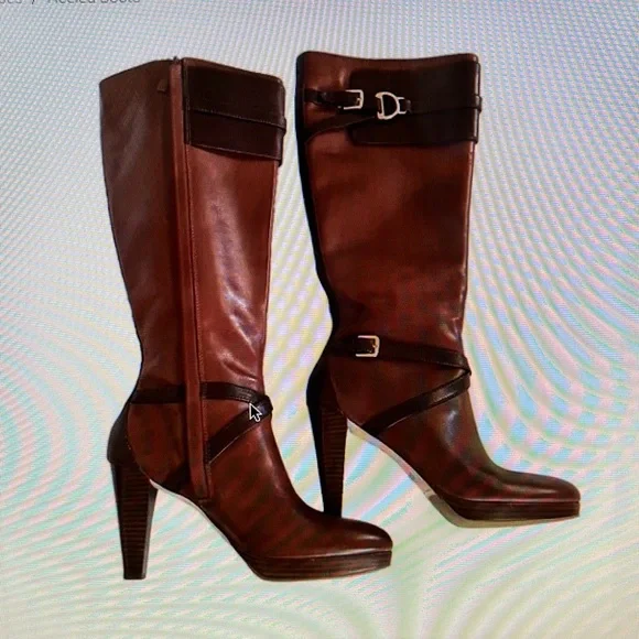 Cole Han x Nike Air Poppy Bit Tall Leather Boot. Size 5.5B - Picture 11 of 12